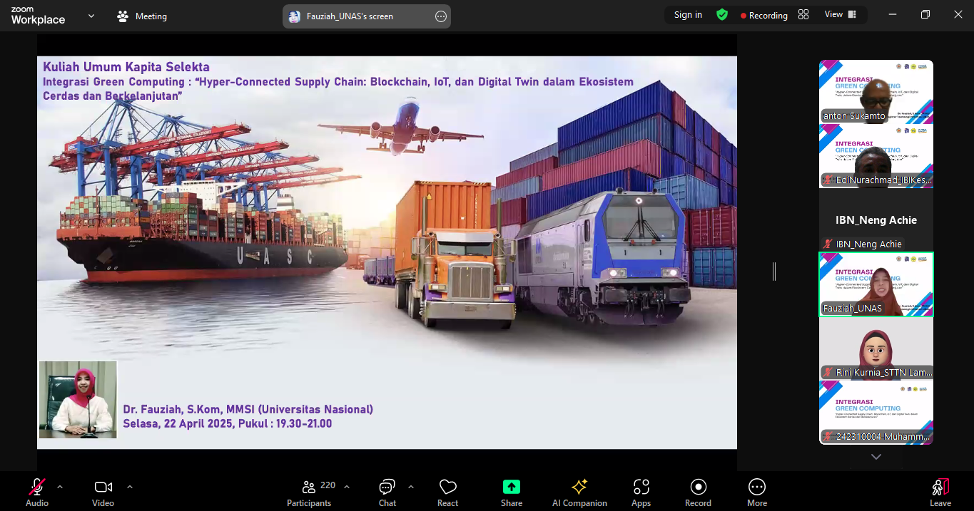 Seminar / Kuliah Umum “Integrasi Green Computing: Hyper-Connected Supply Chain”